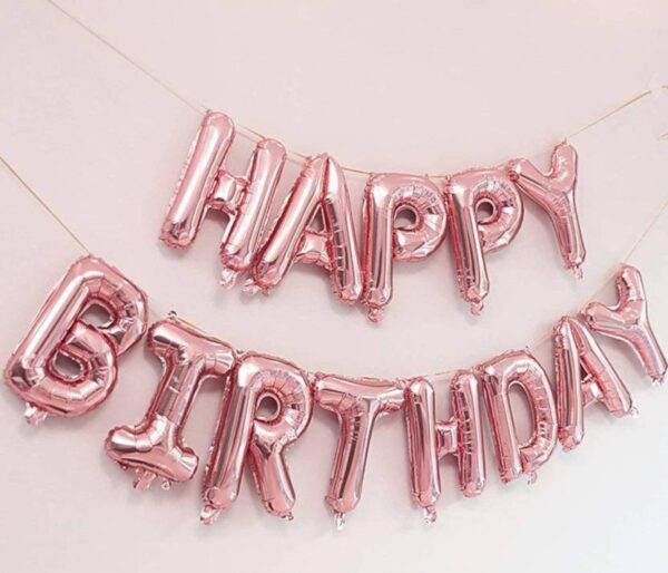 "Happy Birthday" Rose gold Foil balloon