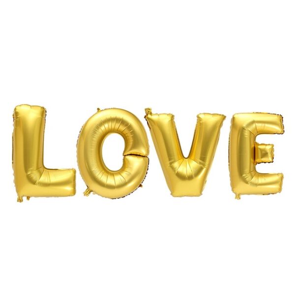 "Love" Golden Foil balloon - Image 2
