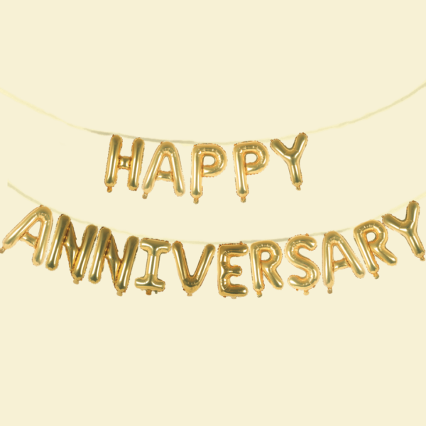 "Happy Anniversary" Golden Foil balloon