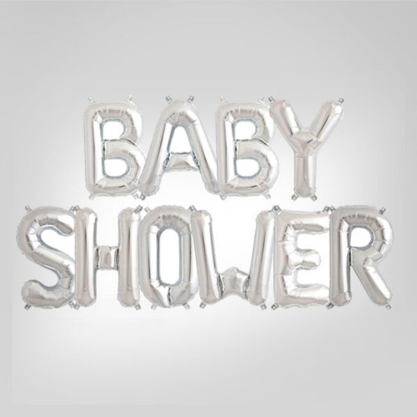 "Baby Shower" Silver Foil balloon