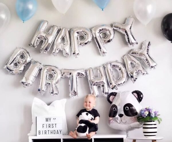 "Happy Birthday" Silver Foil balloon - Image 2