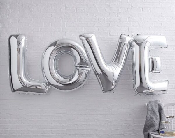 "Love" Silver Foil balloon - Image 2